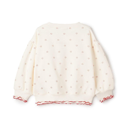 【Lycee mine 芭蕾系列】【加絨】荷葉邊羅紋拼接全印花衛衣