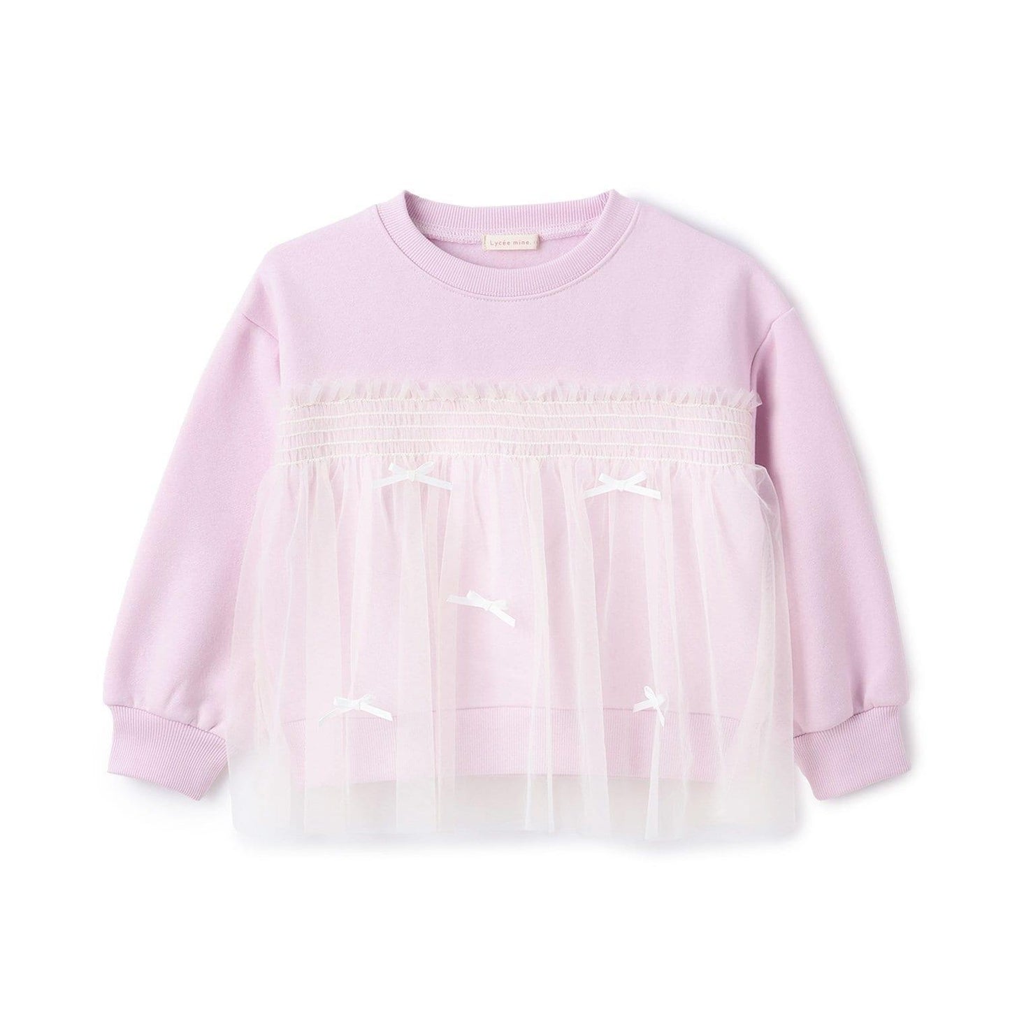 【Lycee mine 芭蕾系列】【加絨】帶蝴蝶結網紗拼接衛衣