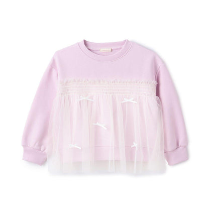 【Lycee mine 芭蕾系列】【加絨】帶蝴蝶結網紗拼接衛衣