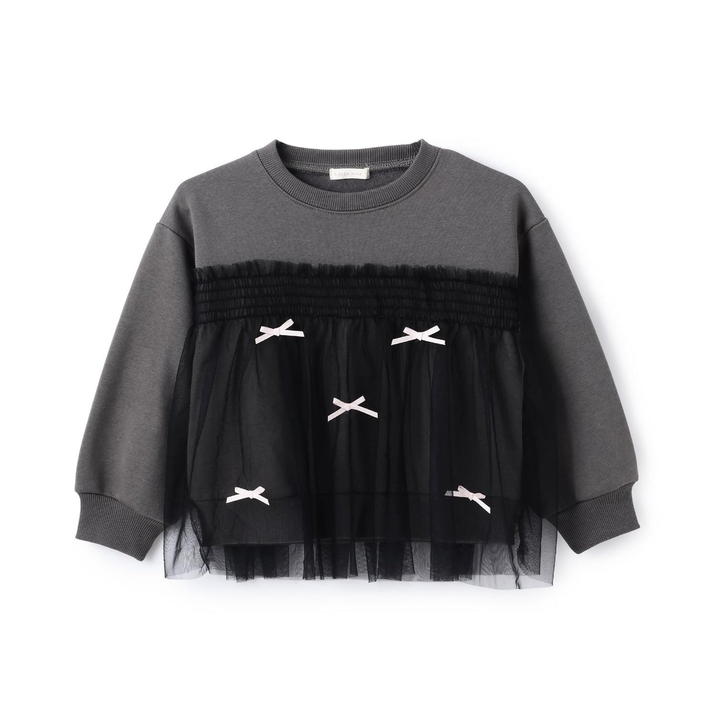 【Lycee mine 芭蕾系列】【加絨】帶蝴蝶結網紗拼接衛衣