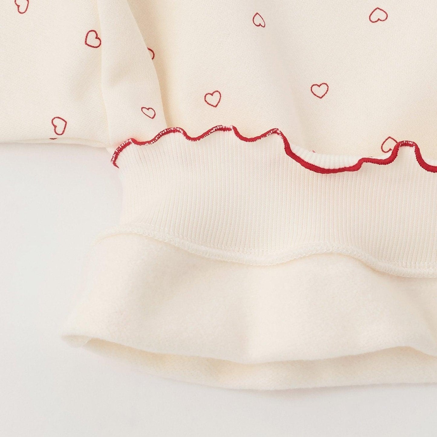 【Lycee mine 芭蕾系列】【加絨】荷葉邊羅紋拼接全印花衛衣