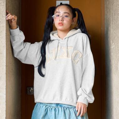 【LTXC】【100%純棉】加絨羊羔絨標誌連帽衛衣