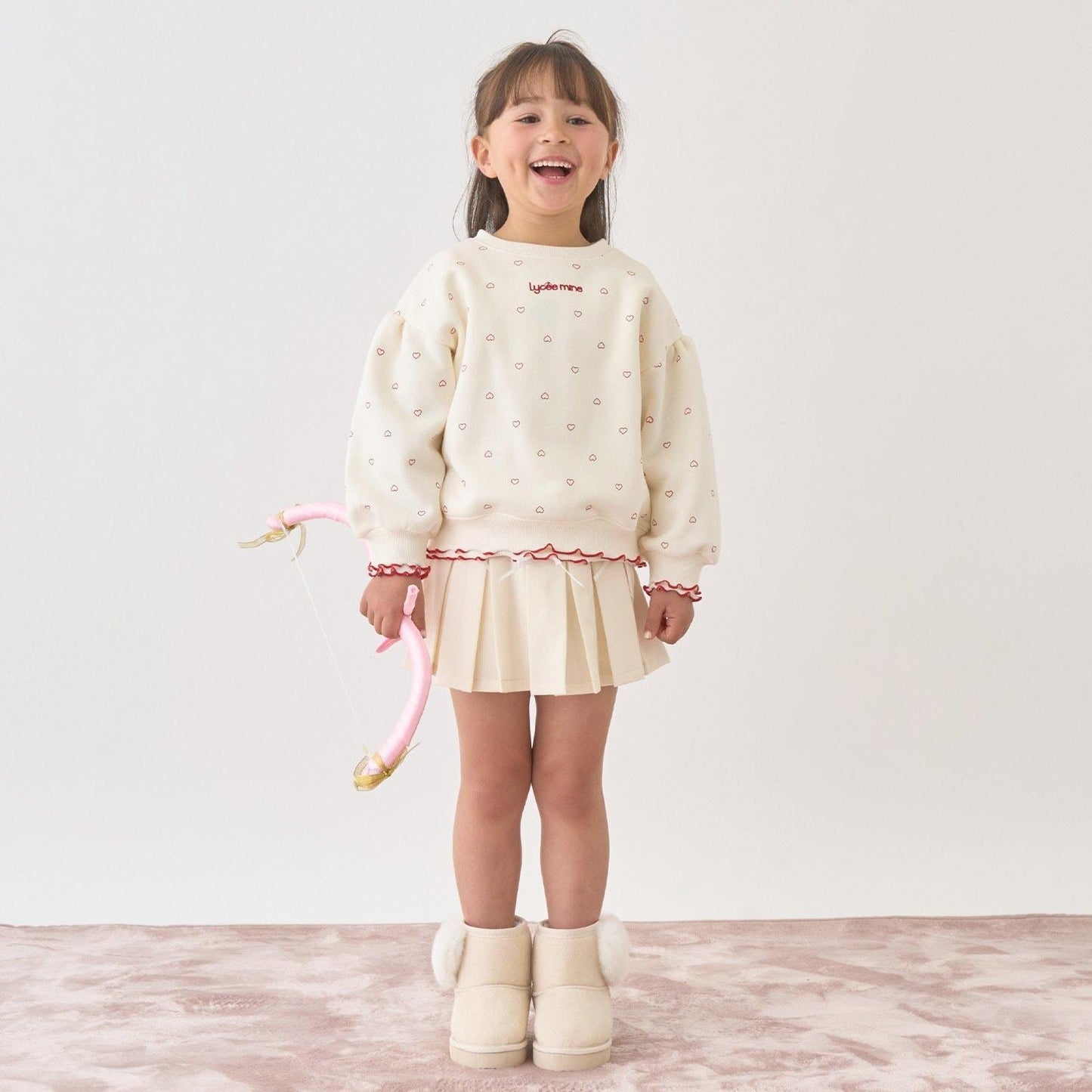 【Lycee mine 芭蕾系列】【加絨】荷葉邊羅紋拼接全印花衛衣