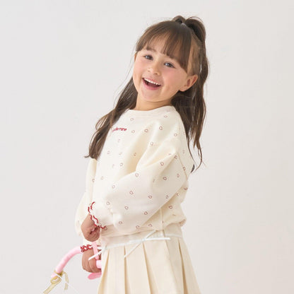 【Lycee mine 芭蕾系列】【加絨】荷葉邊羅紋拼接全印花衛衣