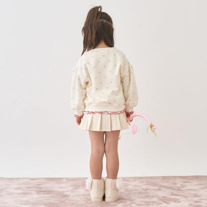 【Lycee mine 芭蕾系列】【加絨】荷葉邊羅紋拼接全印花衛衣