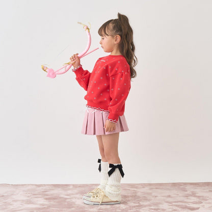 【Lycee mine 芭蕾系列】【加絨】荷葉邊羅紋拼接全印花衛衣