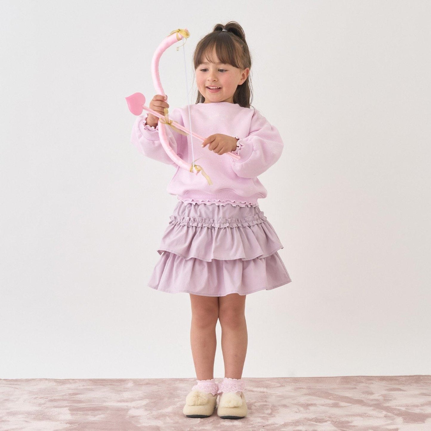 【Lycee mine 芭蕾系列】【加絨】荷葉邊羅紋拼接全印花衛衣