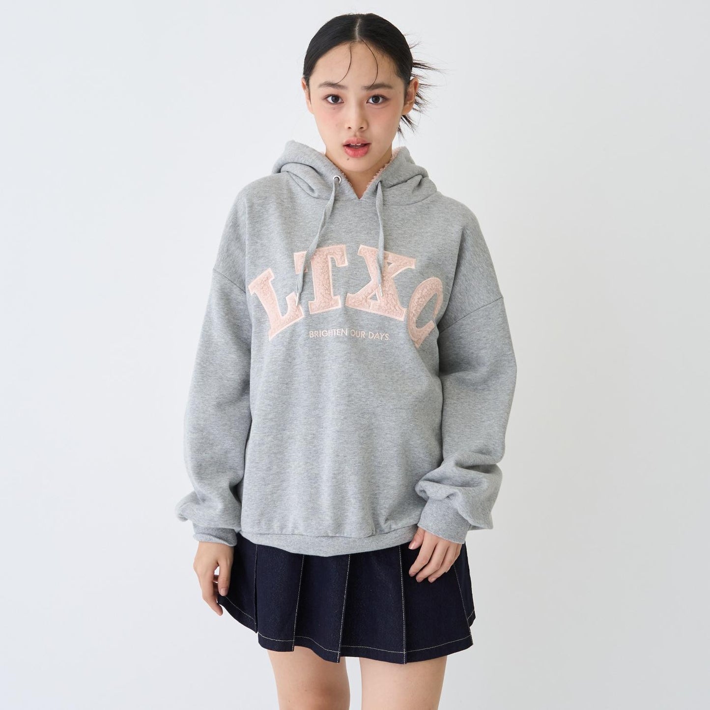 【LTXC】【100%純棉】加絨羊羔絨標誌連帽衛衣