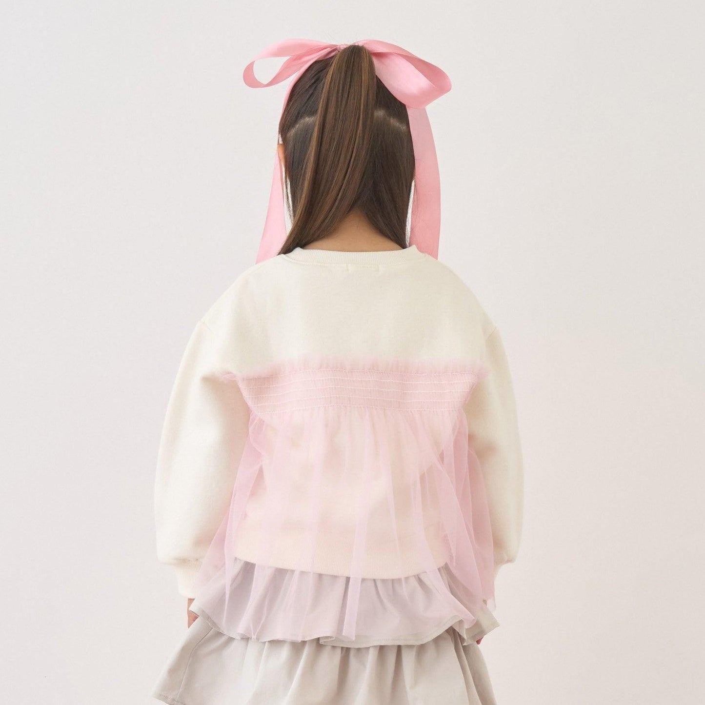 【Lycee mine 芭蕾系列】【加絨】帶蝴蝶結網紗拼接衛衣