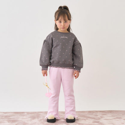 【Lycee mine 芭蕾系列】【加絨】荷葉邊羅紋拼接全印花衛衣