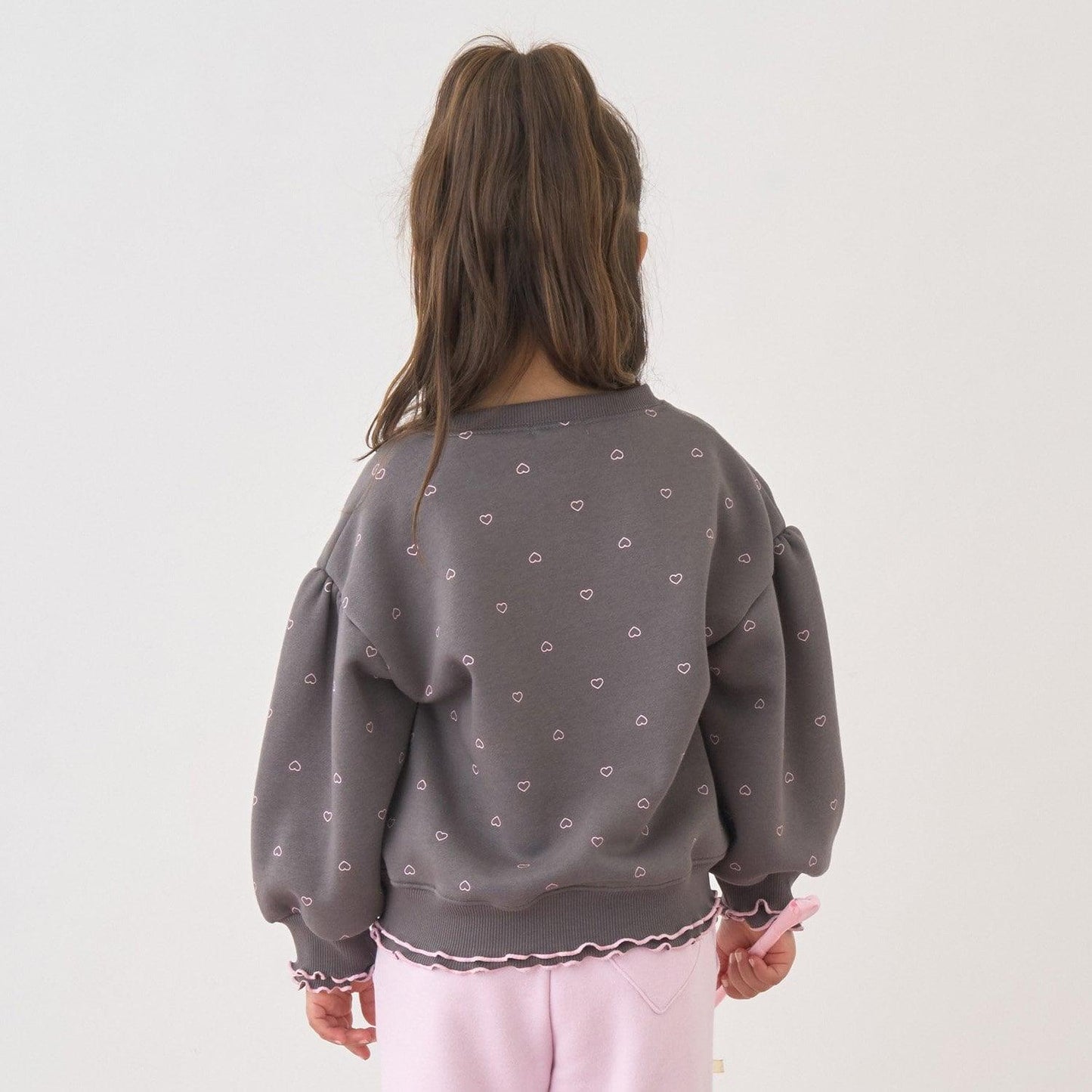 【Lycee mine 芭蕾系列】【加絨】荷葉邊羅紋拼接全印花衛衣