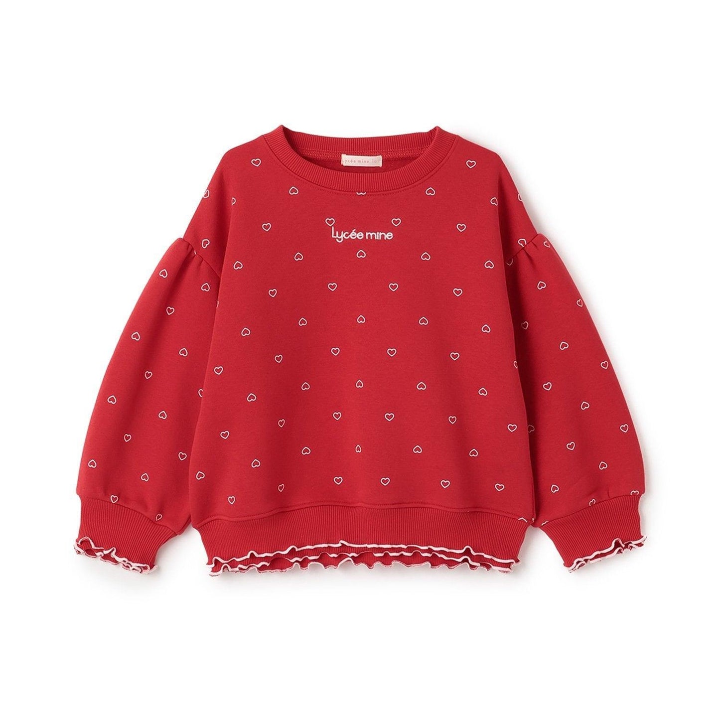 【Lycee mine 芭蕾系列】【加絨】荷葉邊羅紋拼接全印花衛衣