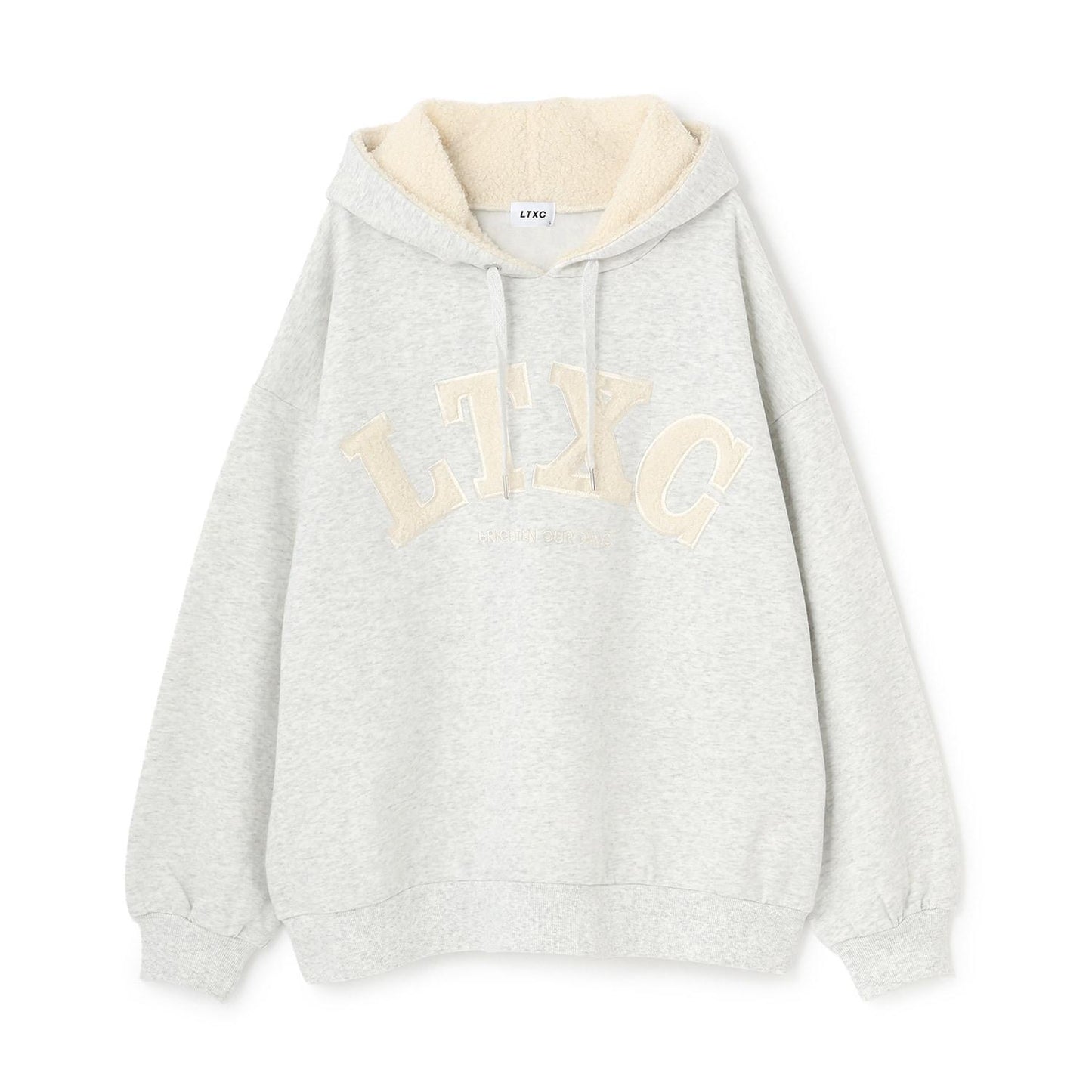 【LTXC】【100%純棉】加絨羊羔絨標誌連帽衛衣