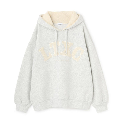 【LTXC】【100%純棉】加絨羊羔絨標誌連帽衛衣