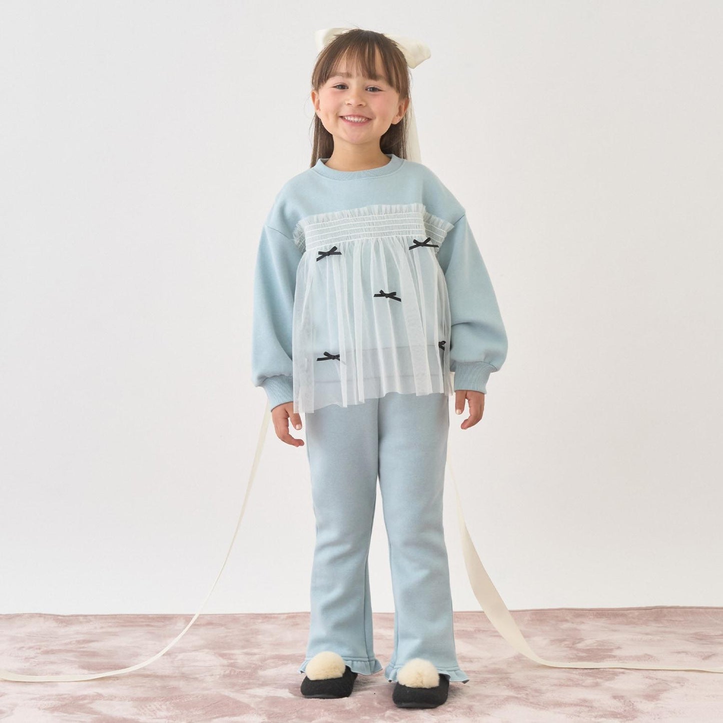 【Lycee mine 芭蕾系列】【加絨】帶蝴蝶結網紗拼接衛衣