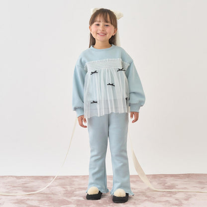 【Lycee mine 芭蕾系列】【加絨】帶蝴蝶結網紗拼接衛衣