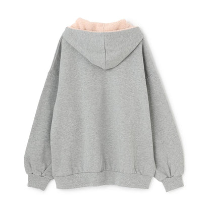 【LTXC】【100%純棉】加絨羊羔絨標誌連帽衛衣