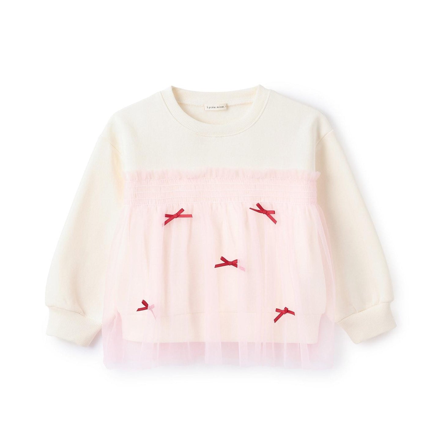 【Lycee mine 芭蕾系列】【加絨】帶蝴蝶結網紗拼接衛衣