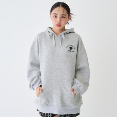 【LTXC】【純棉100%】背部字母印花長款連帽衛衣