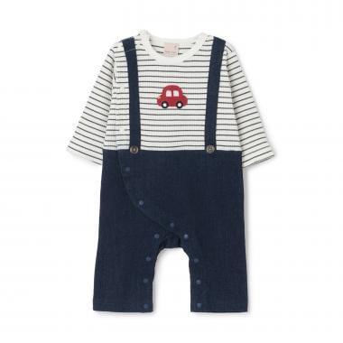 帶揹帶圖案連體衣