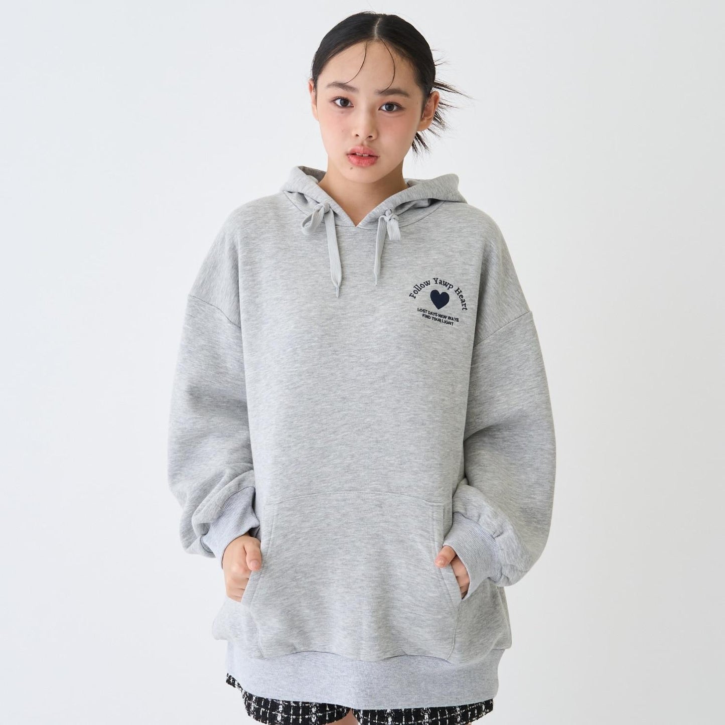 【LTXC】【純棉100%】背部字母印花長款連帽衛衣