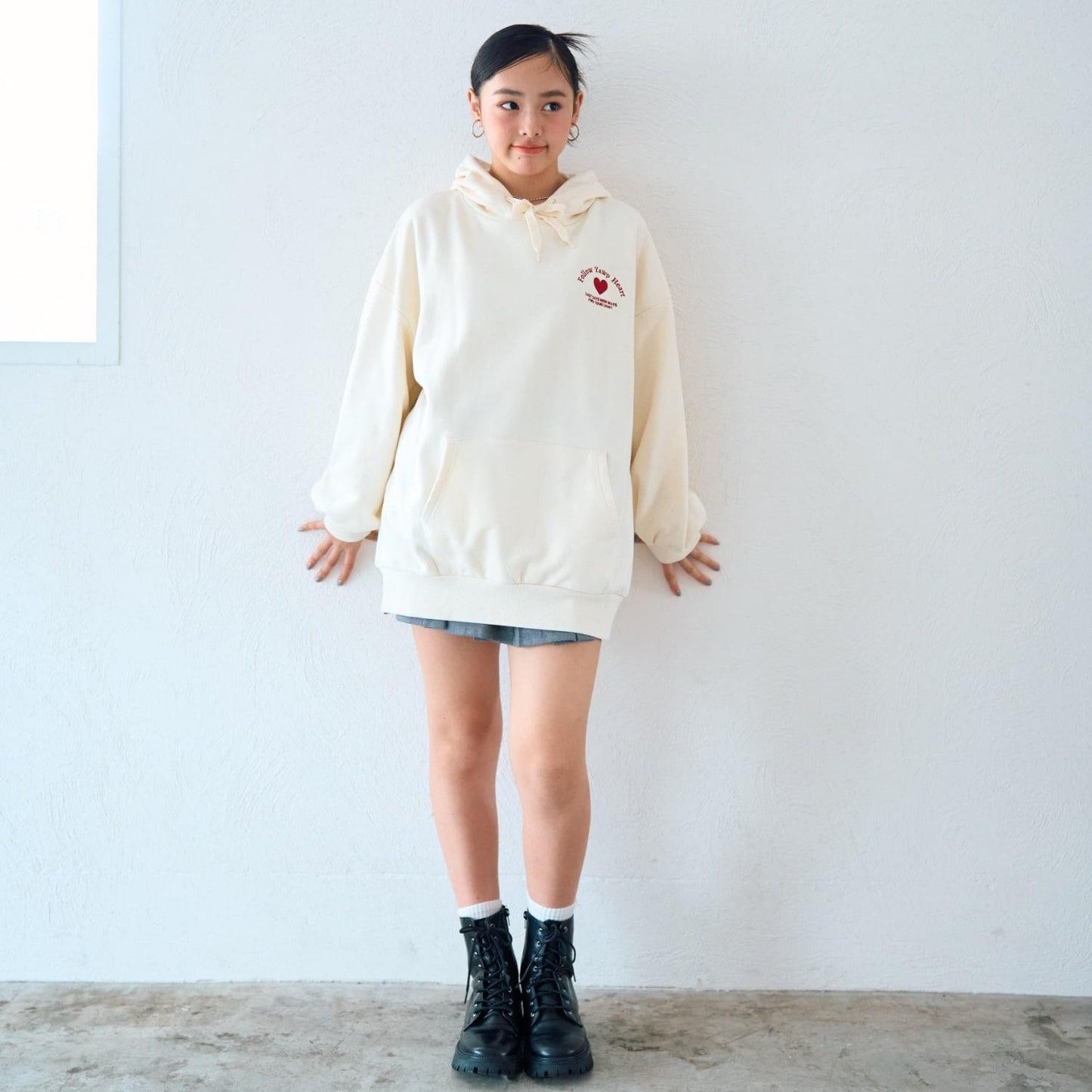 【LTXC】【純棉100%】背部字母印花長款連帽衛衣