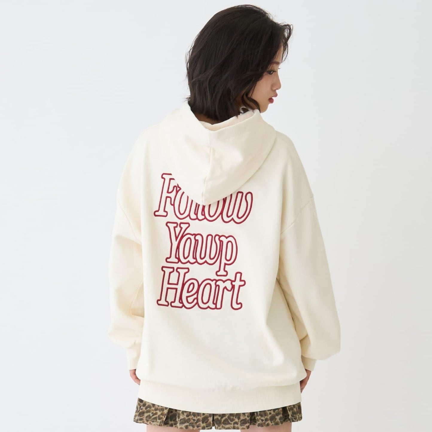 【LTXC】【純棉100%】背部字母印花長款連帽衛衣