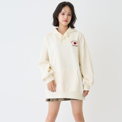 【LTXC】【純棉100%】背部字母印花長款連帽衛衣