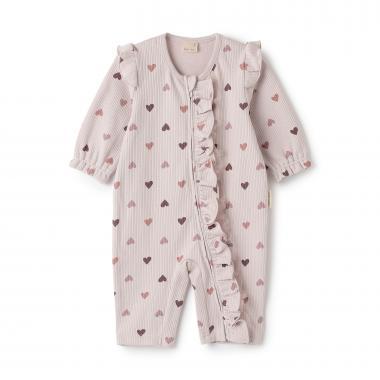 拼色前荷葉邊連體衣