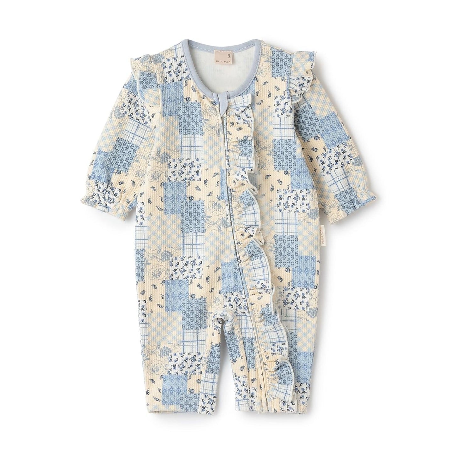 拼色前荷葉邊連體衣