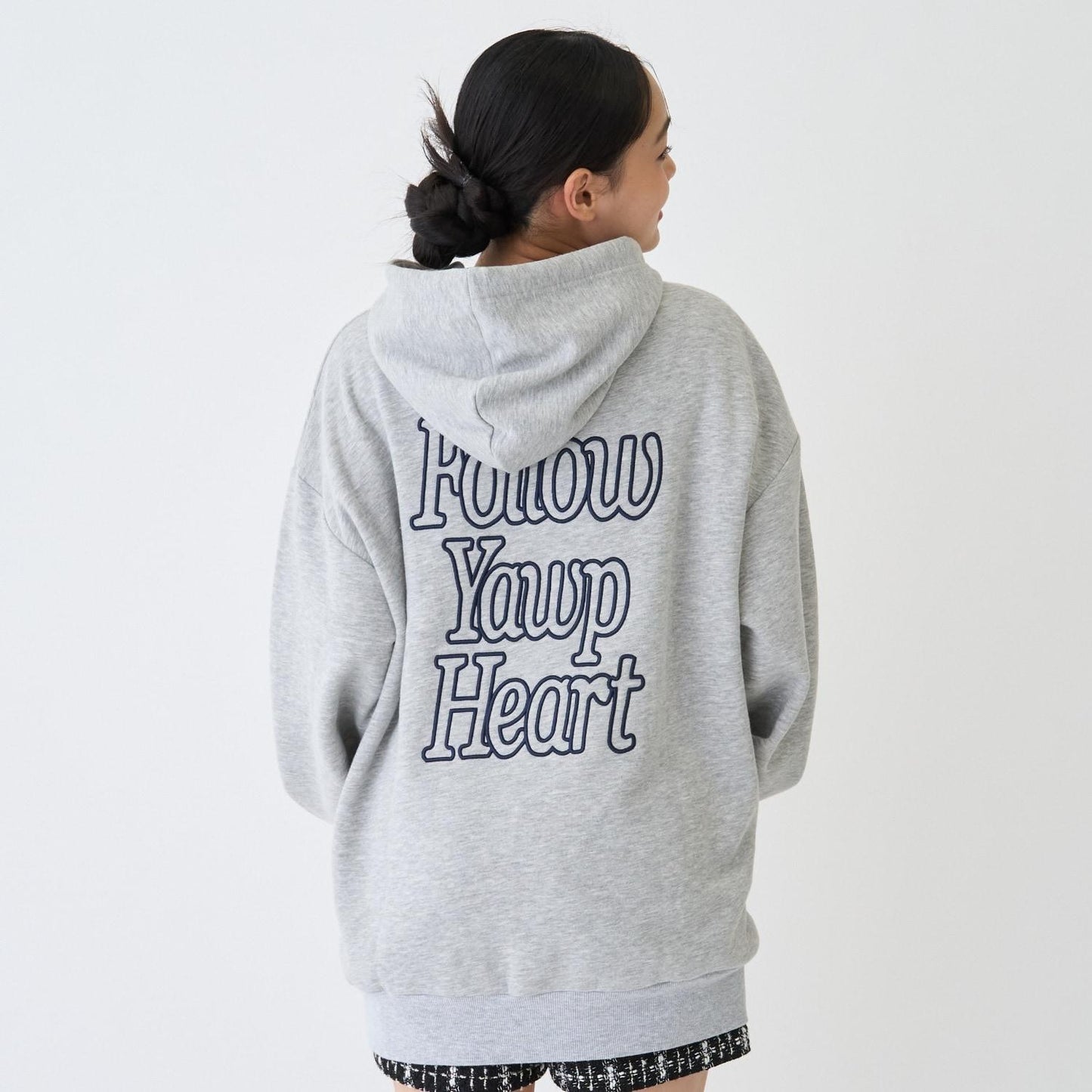 【LTXC】【純棉100%】背部字母印花長款連帽衛衣