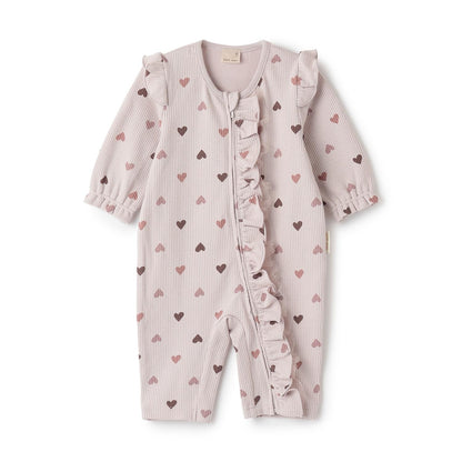 拼色前荷葉邊連體衣