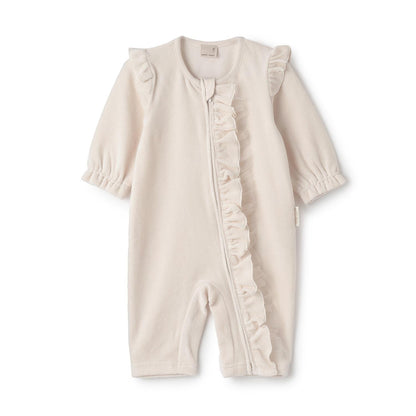 拼色前荷葉邊連體衣