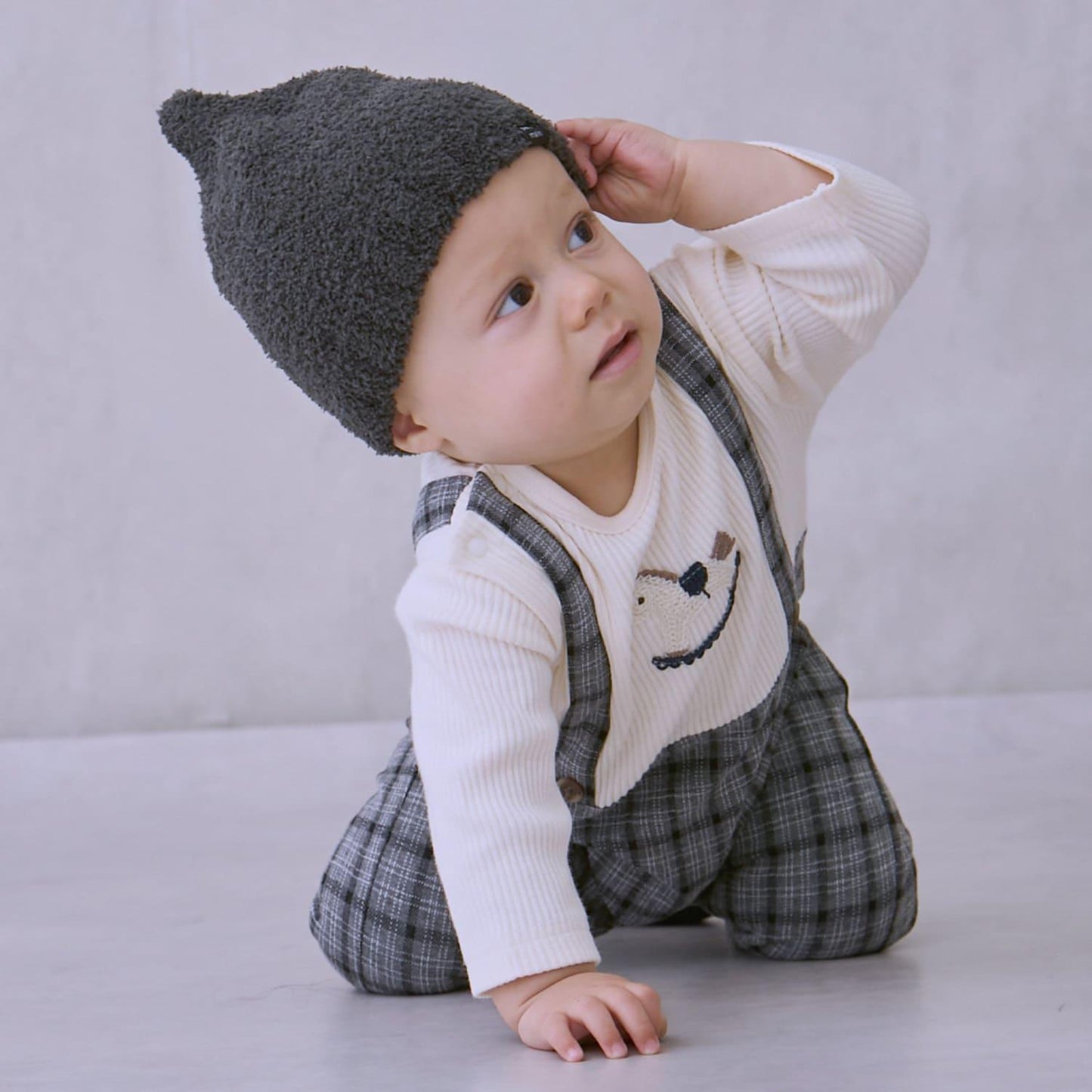 帶揹帶圖案連體衣