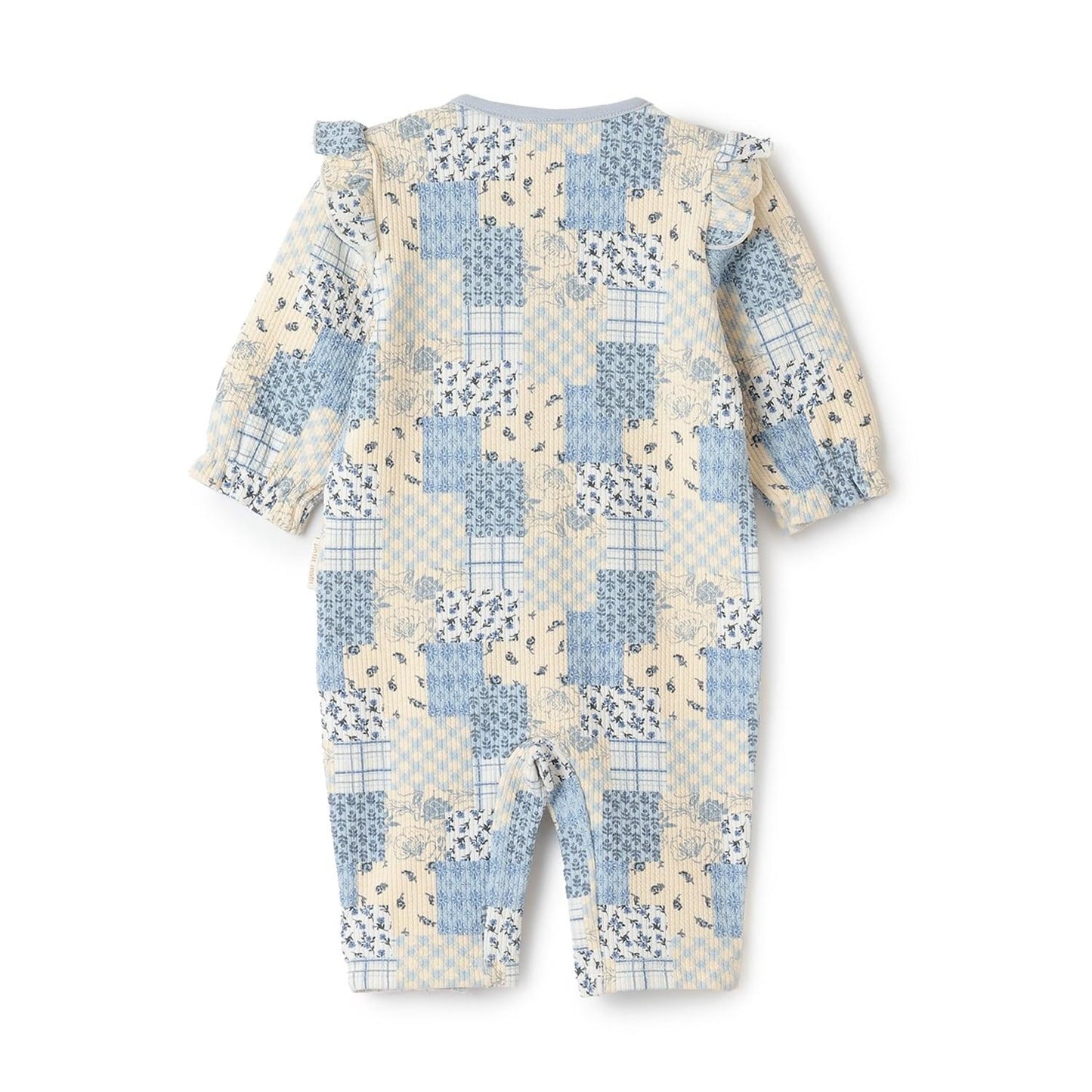 拼色前荷葉邊連體衣