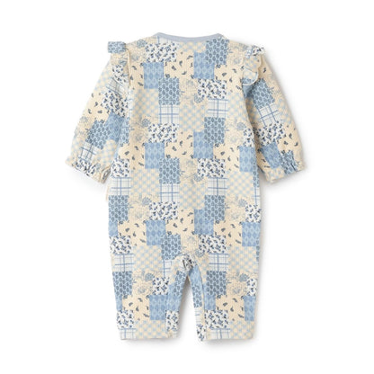 拼色前荷葉邊連體衣