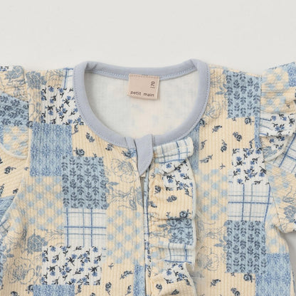 拼色前荷葉邊連體衣