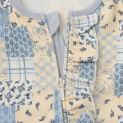 拼色前荷葉邊連體衣