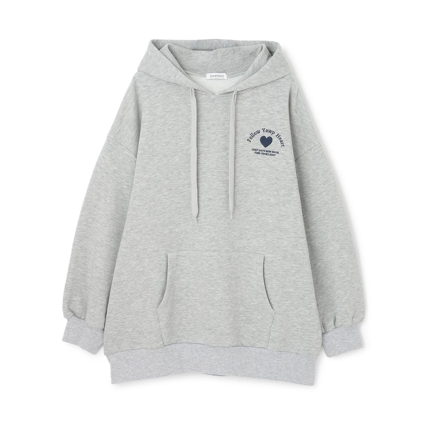 【LTXC】【純棉100%】背部字母印花長款連帽衛衣