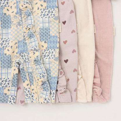 拼色前荷葉邊連體衣