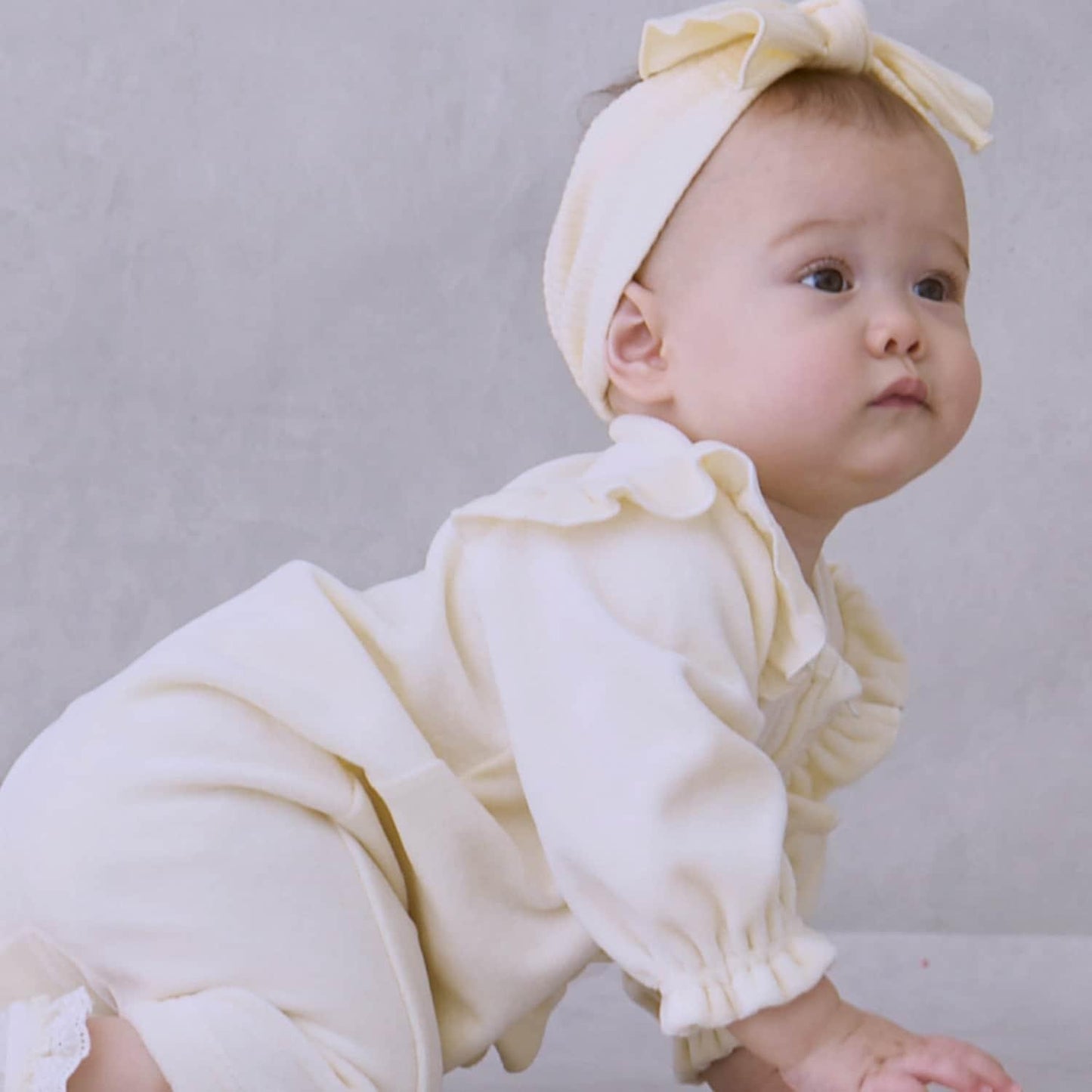 拼色前荷葉邊連體衣