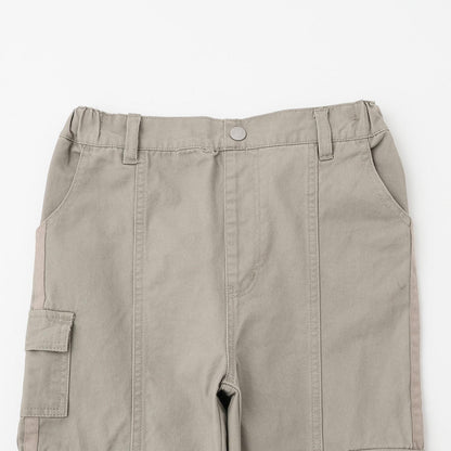 【trois lapins】側邊條紋工裝褲