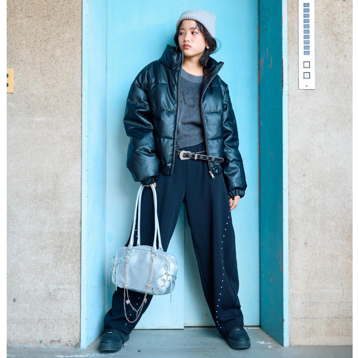 【LTXC】【起毛】鉚釘曲線衛褲