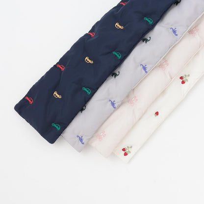 拼色刺繡加棉圍巾