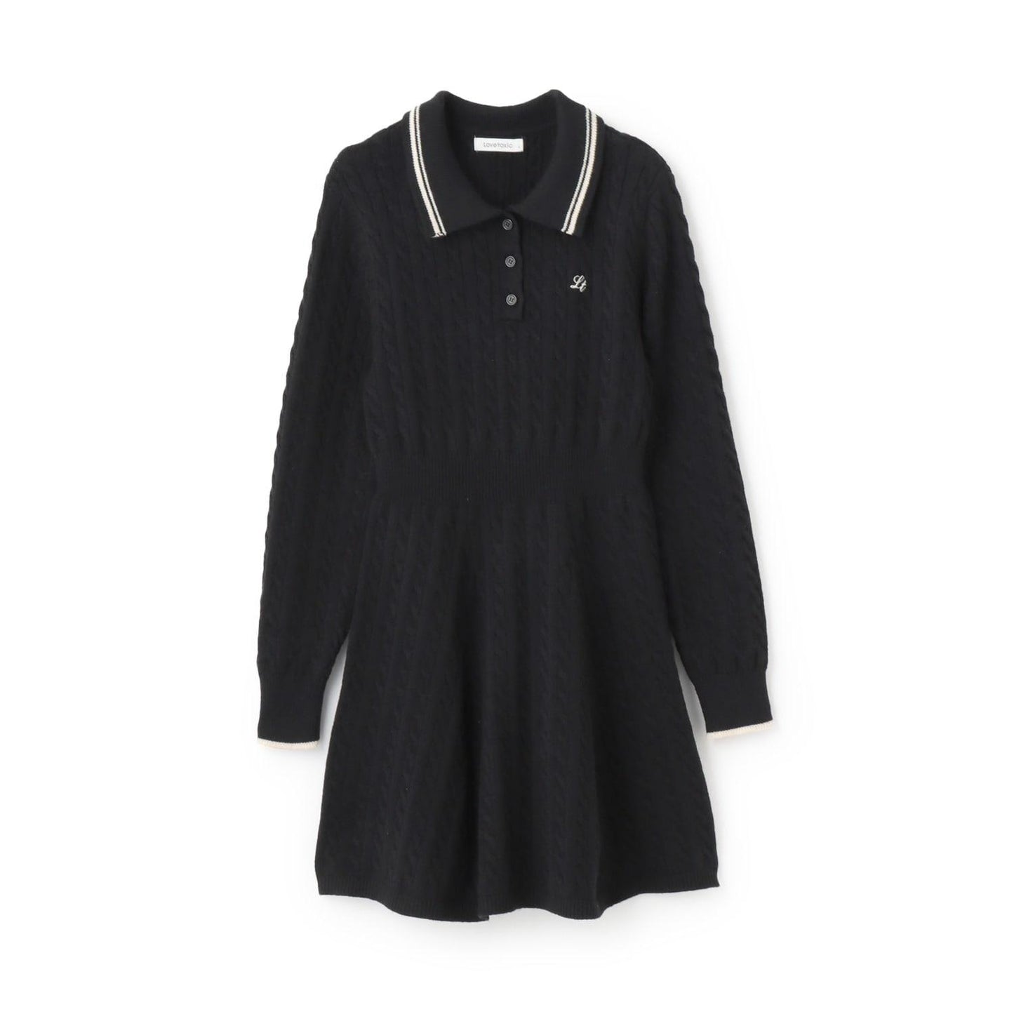 修身顯瘦針織翻領連衣裙