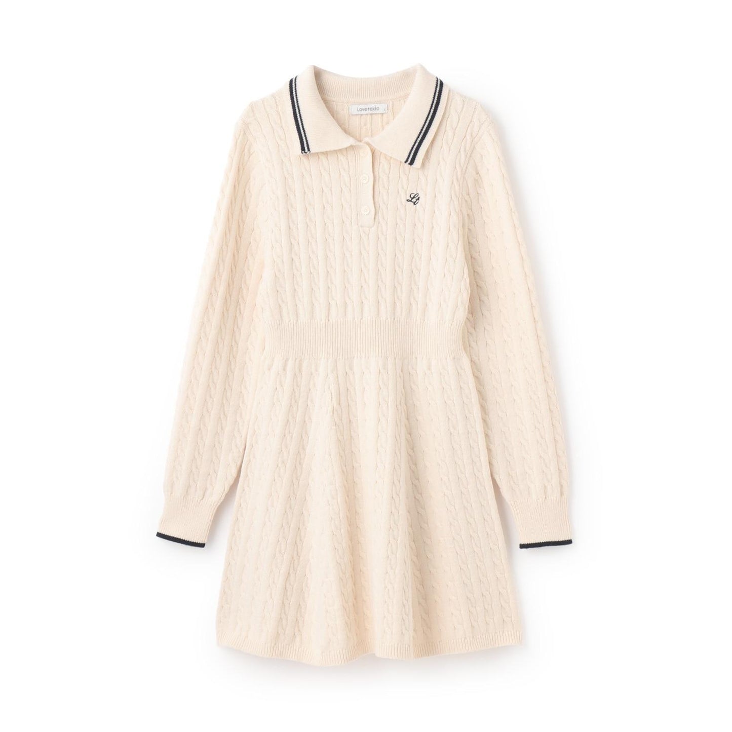 修身顯瘦針織翻領連衣裙