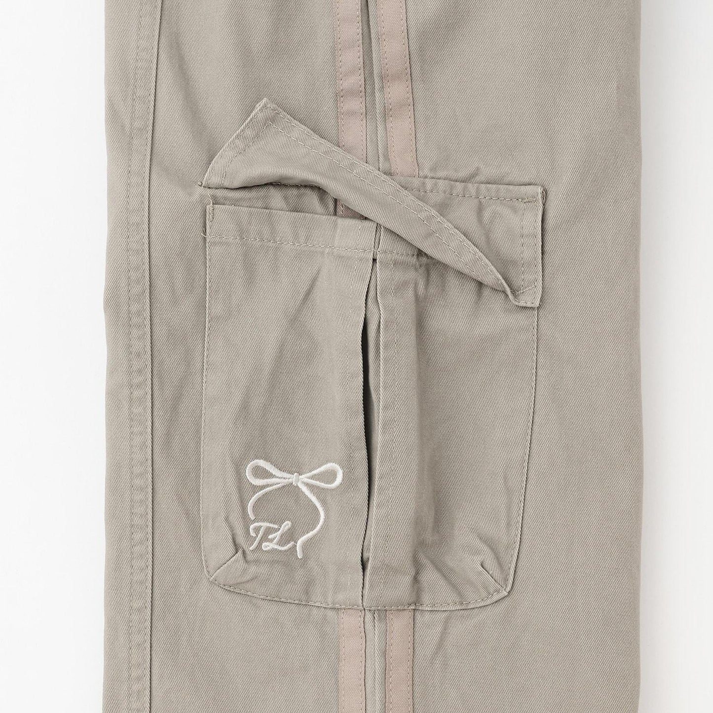 【trois lapins】側邊條紋工裝褲