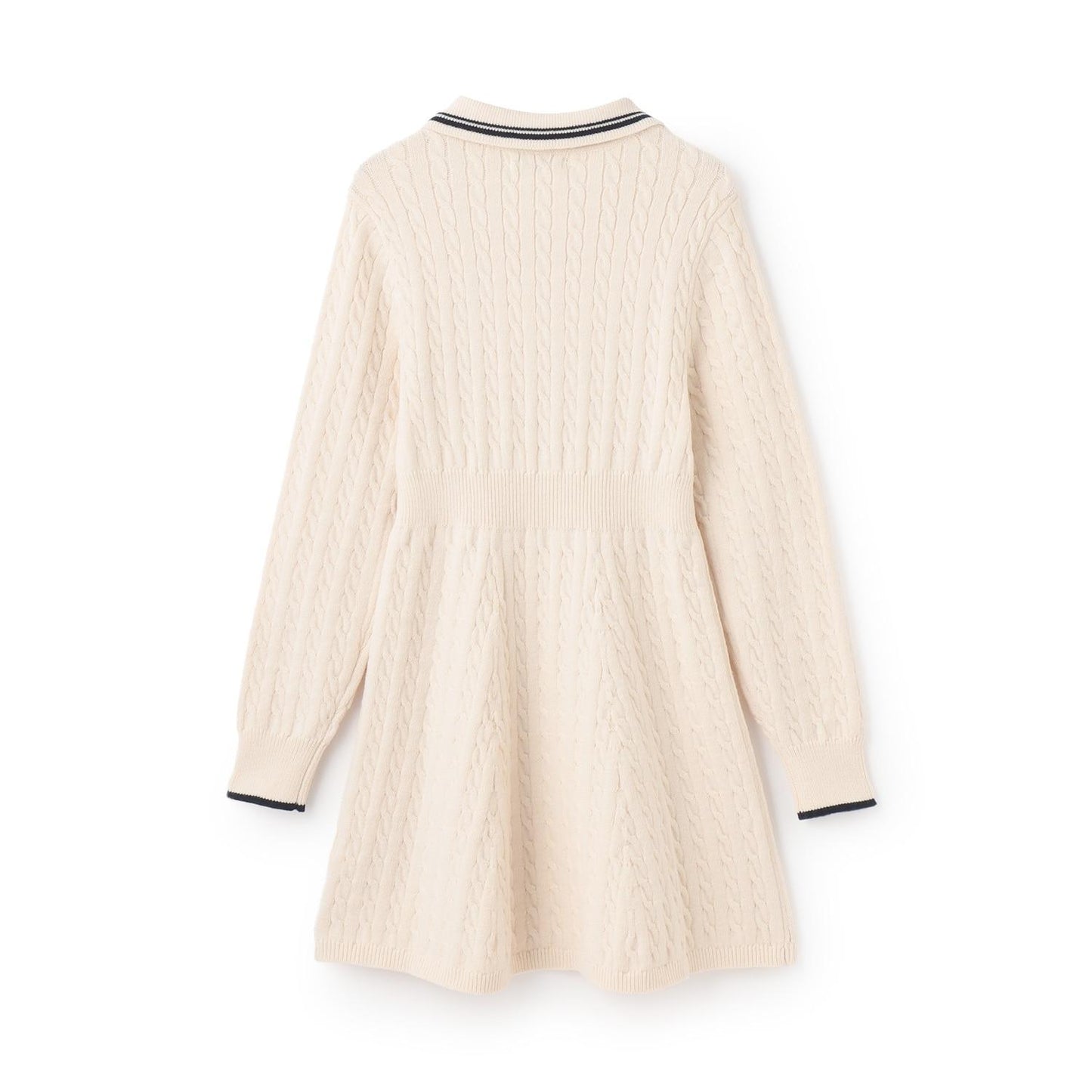 修身顯瘦針織翻領連衣裙