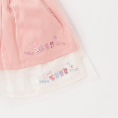 mimi醬刺繡網紗裙