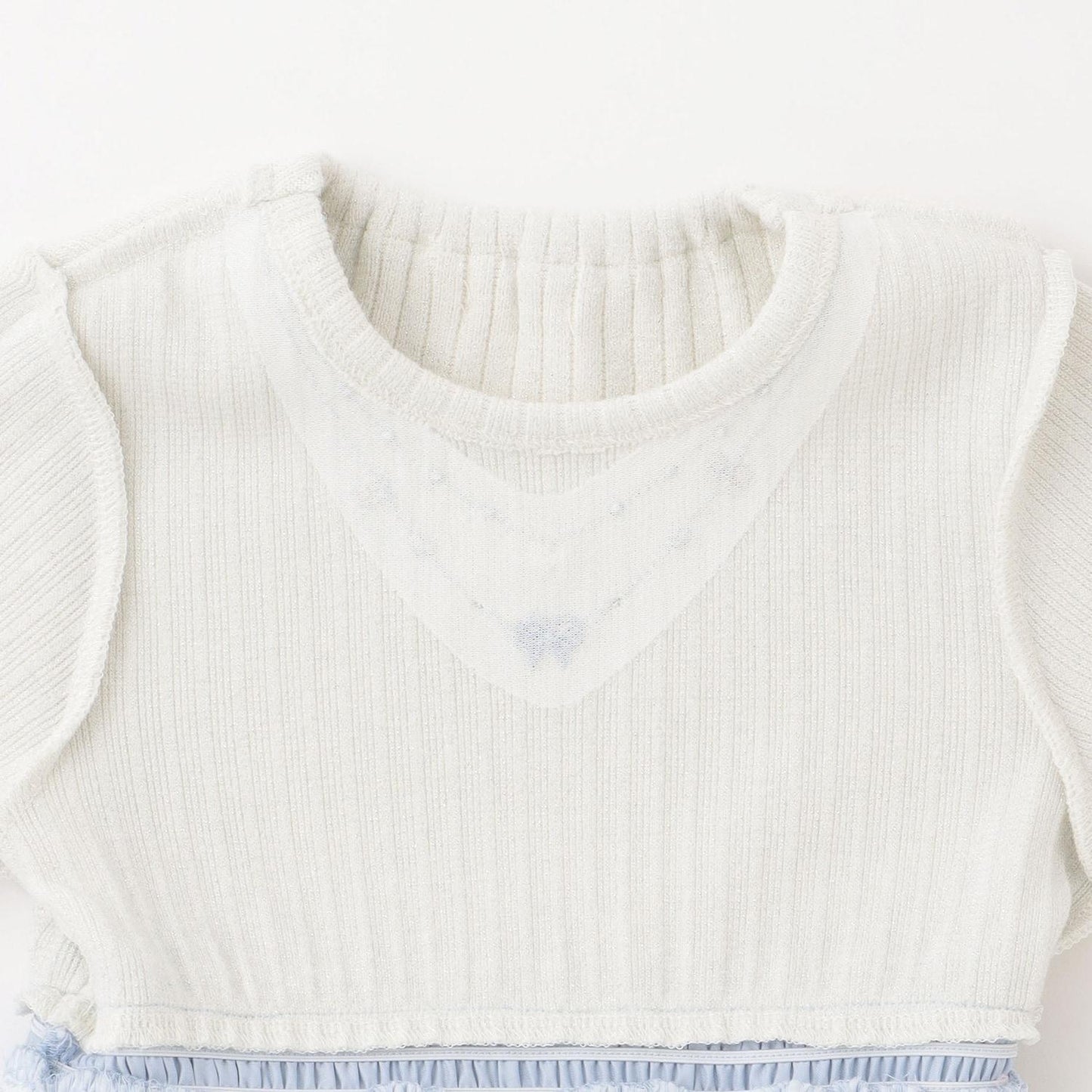 mimi醬刺繡亮絲羅紋拼接網紗連衣裙